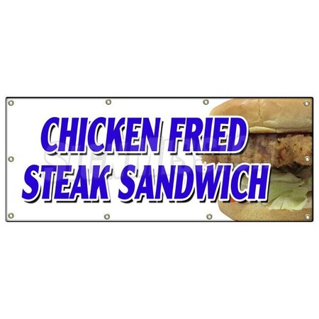 Signmission CHICKEN FRIED STEAK SANDWICH BANNER SIGN sausage gravy fresh crispy B-96 Chicken Fried Steak Sand